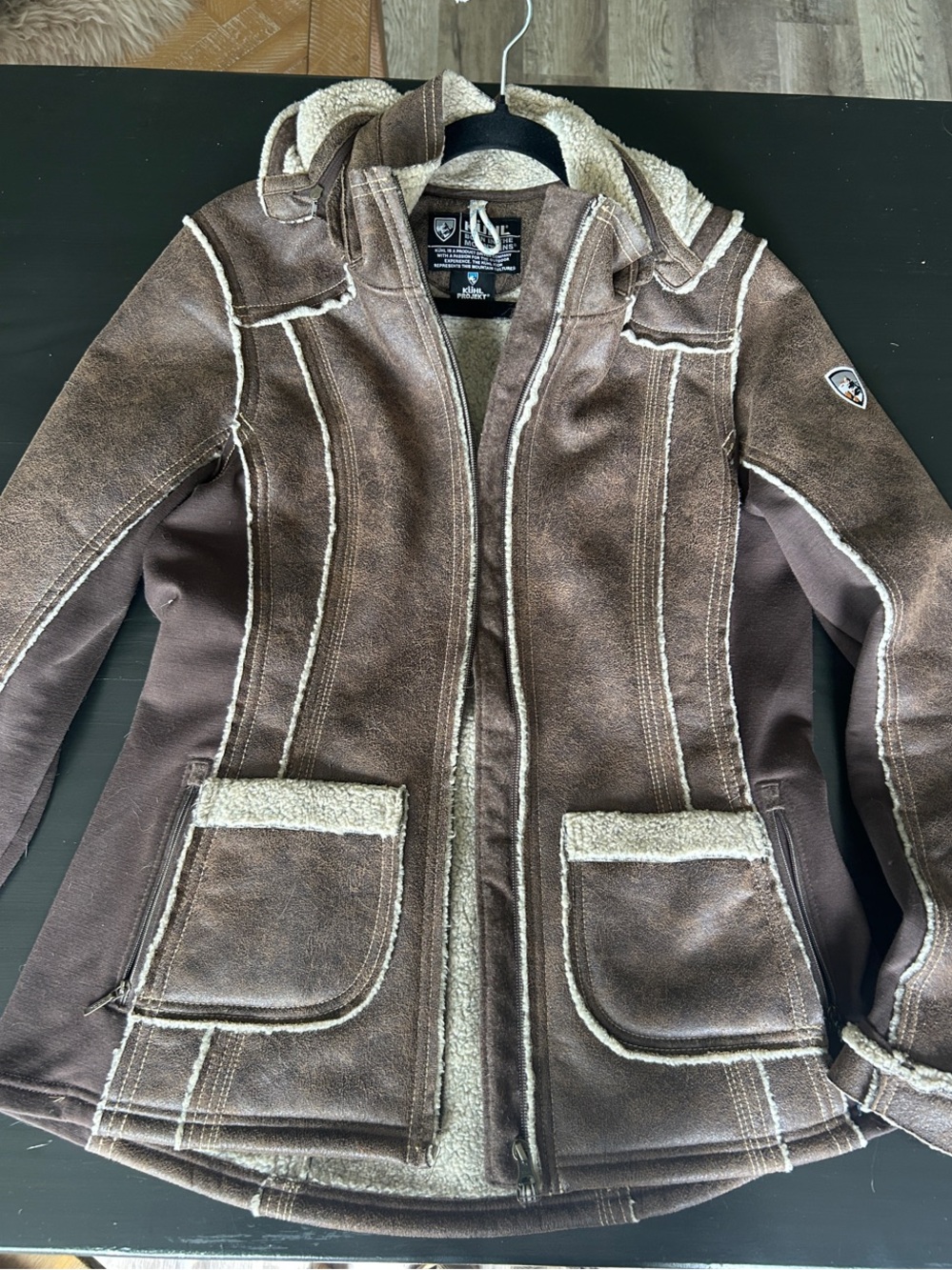 Kuhl Brown Teddy Fleece-Lined Hooded Jacket